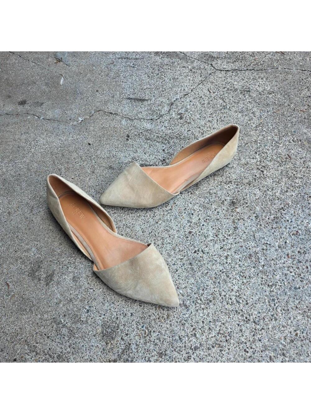 J.Crew Zoe d'Orsay Bohemian suede leather flats sz 10.5 US
